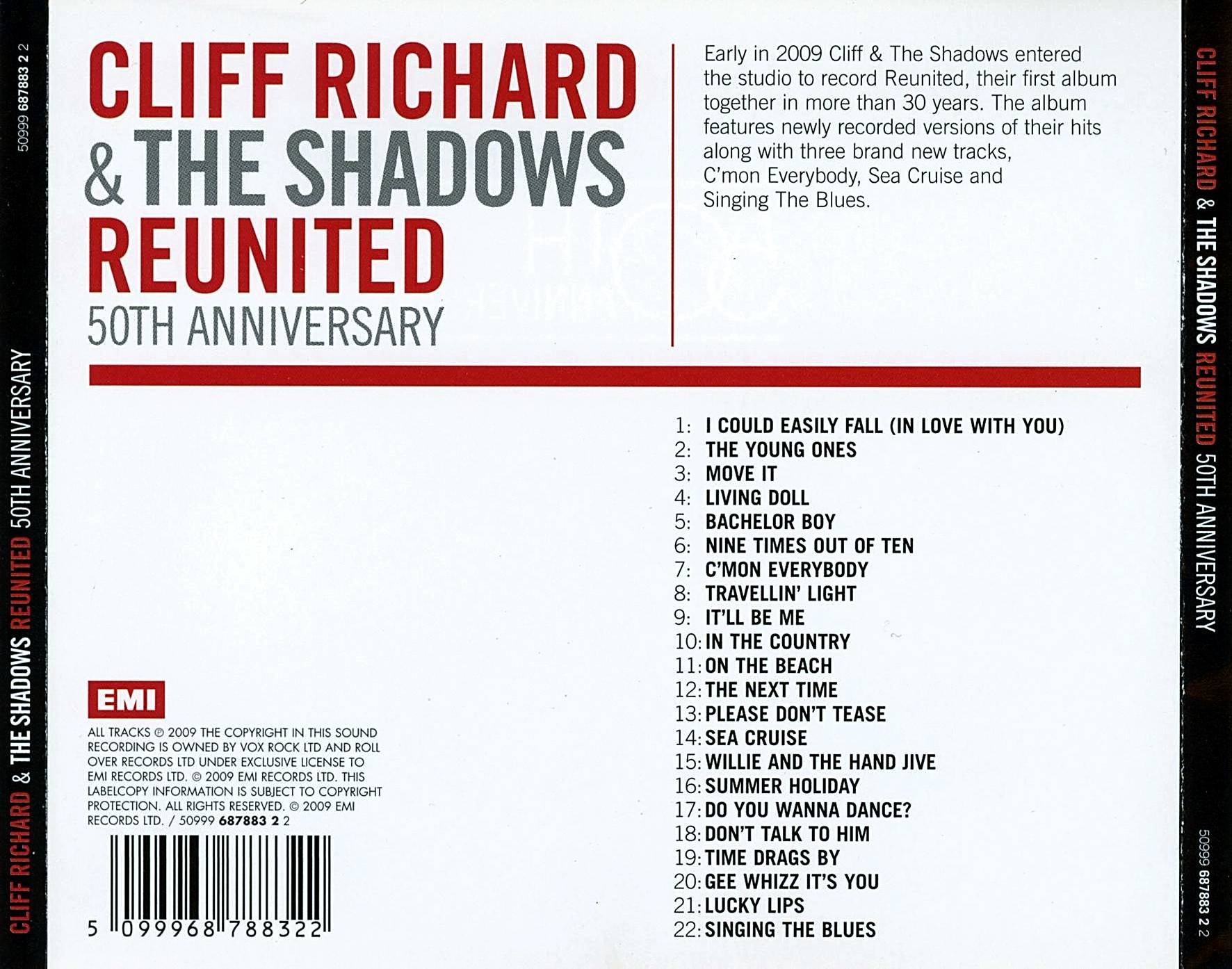 Cliff Richard and The Shadows Reunited 50th Anniversary Album : Back